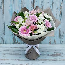Букет цветов из:  Герберы, Альстромерии и Хризантемы в Саблинском