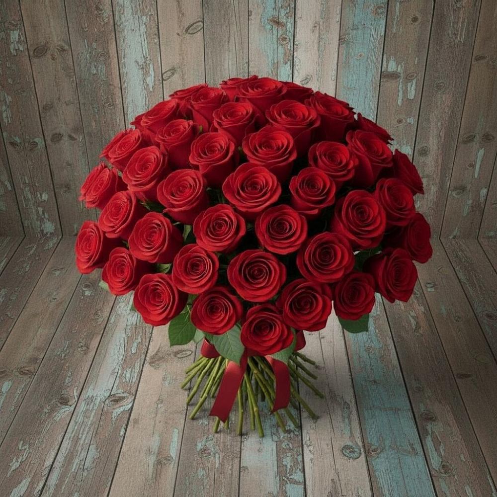 Букет 55 Красных роз Фридом в Саблинском
