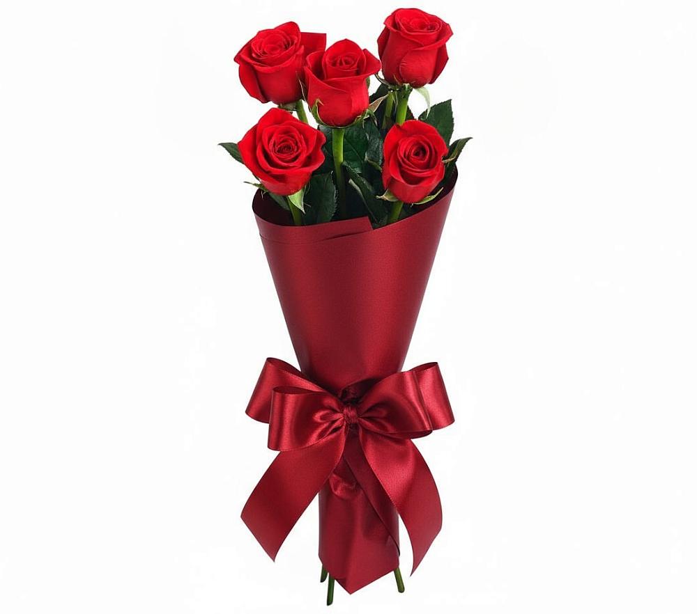 Букет 5 Красных роз Эдлесс Лав в Саблинском
