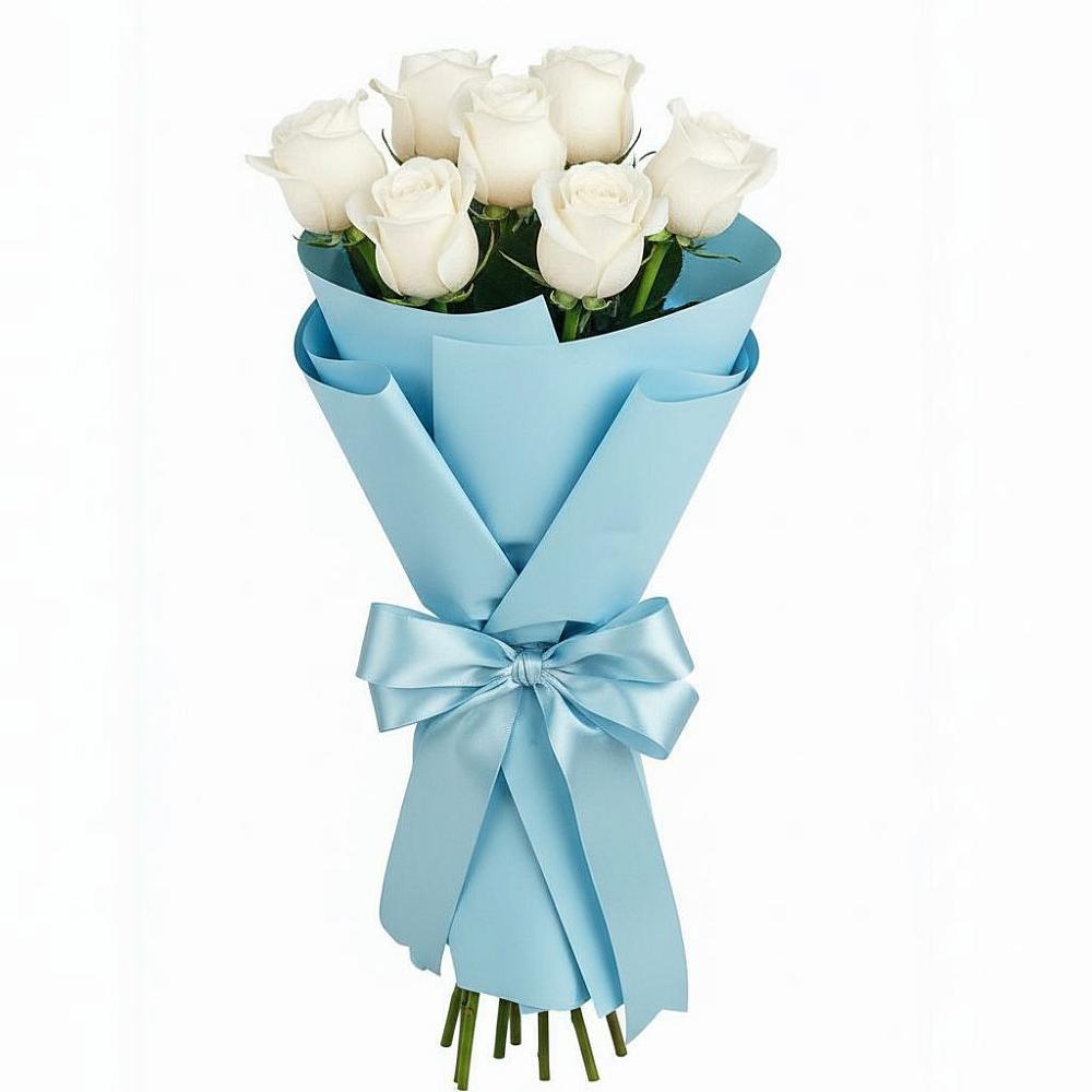 Букет 7 белых роз Проуд в Саблинском