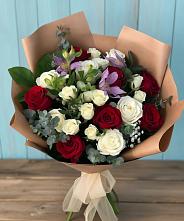 Букет цветов из:  Розы и Альстромерии в Саблинском