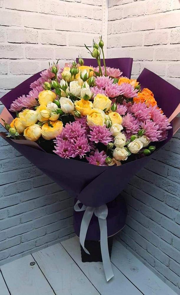Букет цветов из: Хризантемы и Розы в Саблинском