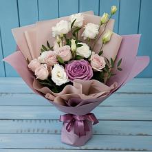Букет цветов из:  Розы и Лизиантусы #REPLACE_PRED# Саблинском