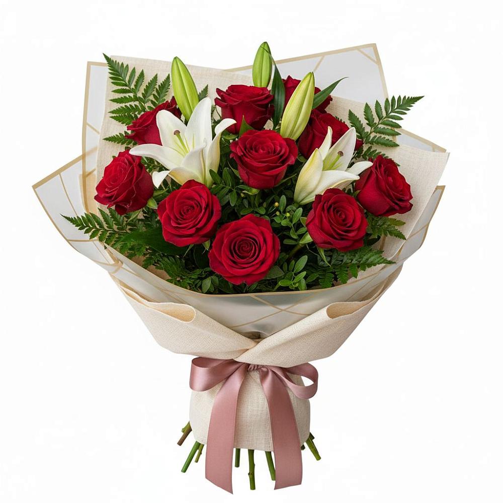 Букет цветов из: Лилии и Розы в Саблинском