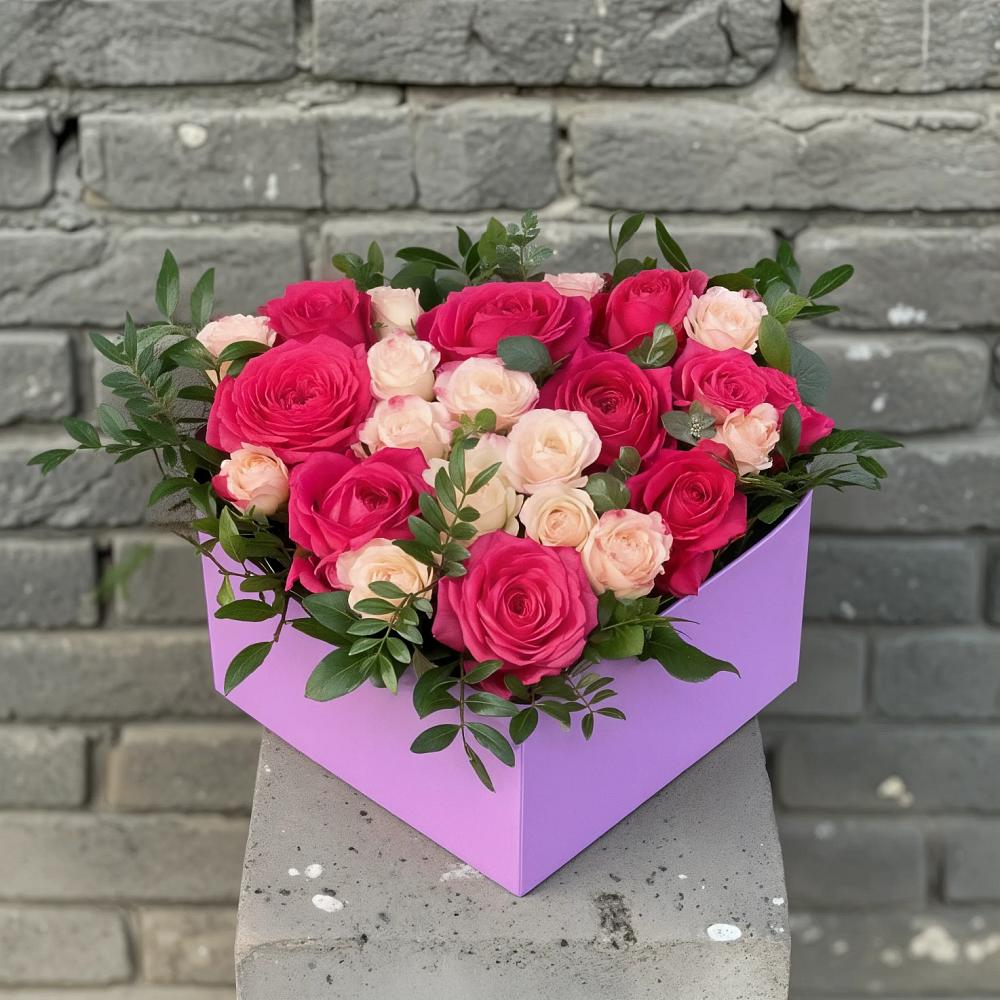 Цветочная композиция из Розы в коробке в Саблинском
