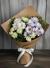 Букет цветов из:  Хризантемы и Розы в Саблинском