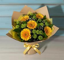 Букет цветов из:  Герберы и Хризантемы в Саблинском