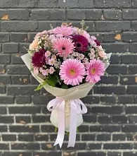 Букет цветов из:  Герберы и Хризантемы в Саблинском