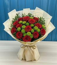 Букет цветов из:  Розы и Хризантемы в Саблинском