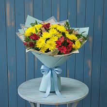 Букет цветов из:  Альстромерии и Хризантемы в Саблинском