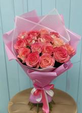 Букет 15 Розовых роз Равель в Саблинском